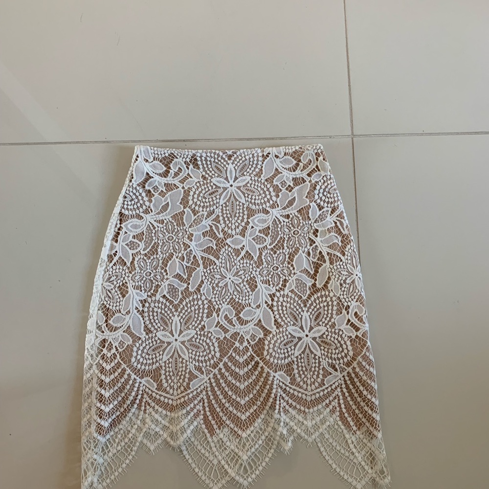 For love and lemons white lace guava skirt